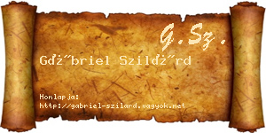 Gábriel Szilárd névjegykártya